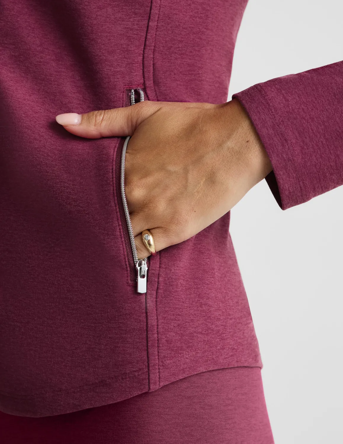 Beyond Yoga Spacedye High Definition Long Jacket jacka röd melerad