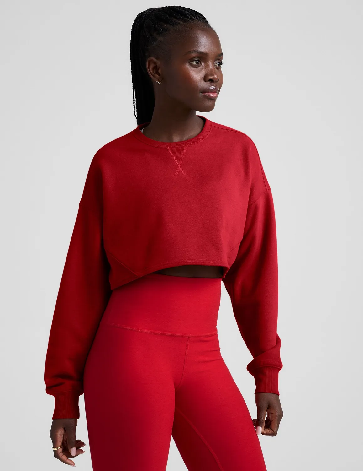 Beyond Yoga LuxeFleece Cropped sweatshirt Holly Red röd