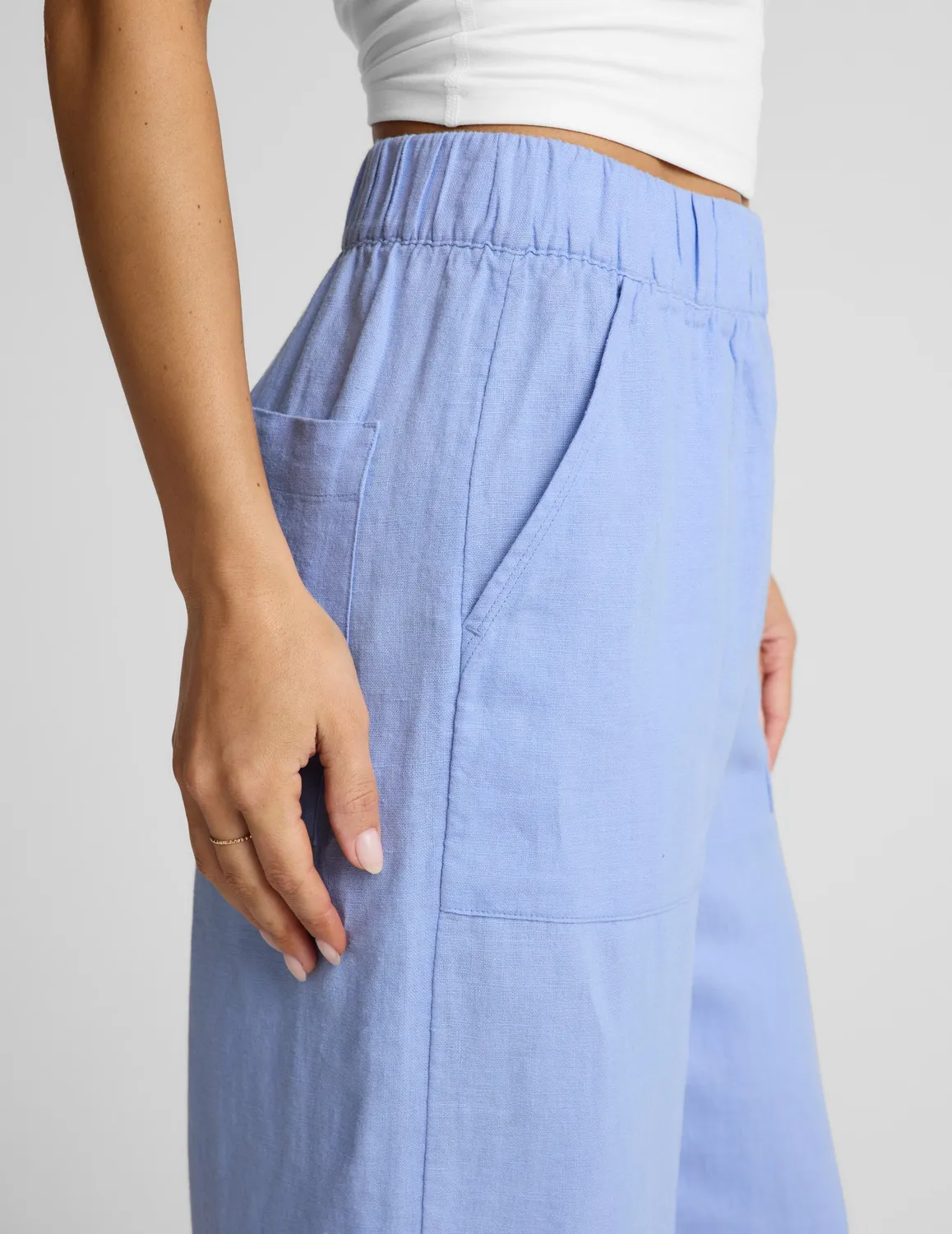 Beyond Yoga SoftWash Linen Easy Wide Leg Pant 29" byxor Periwinkle
