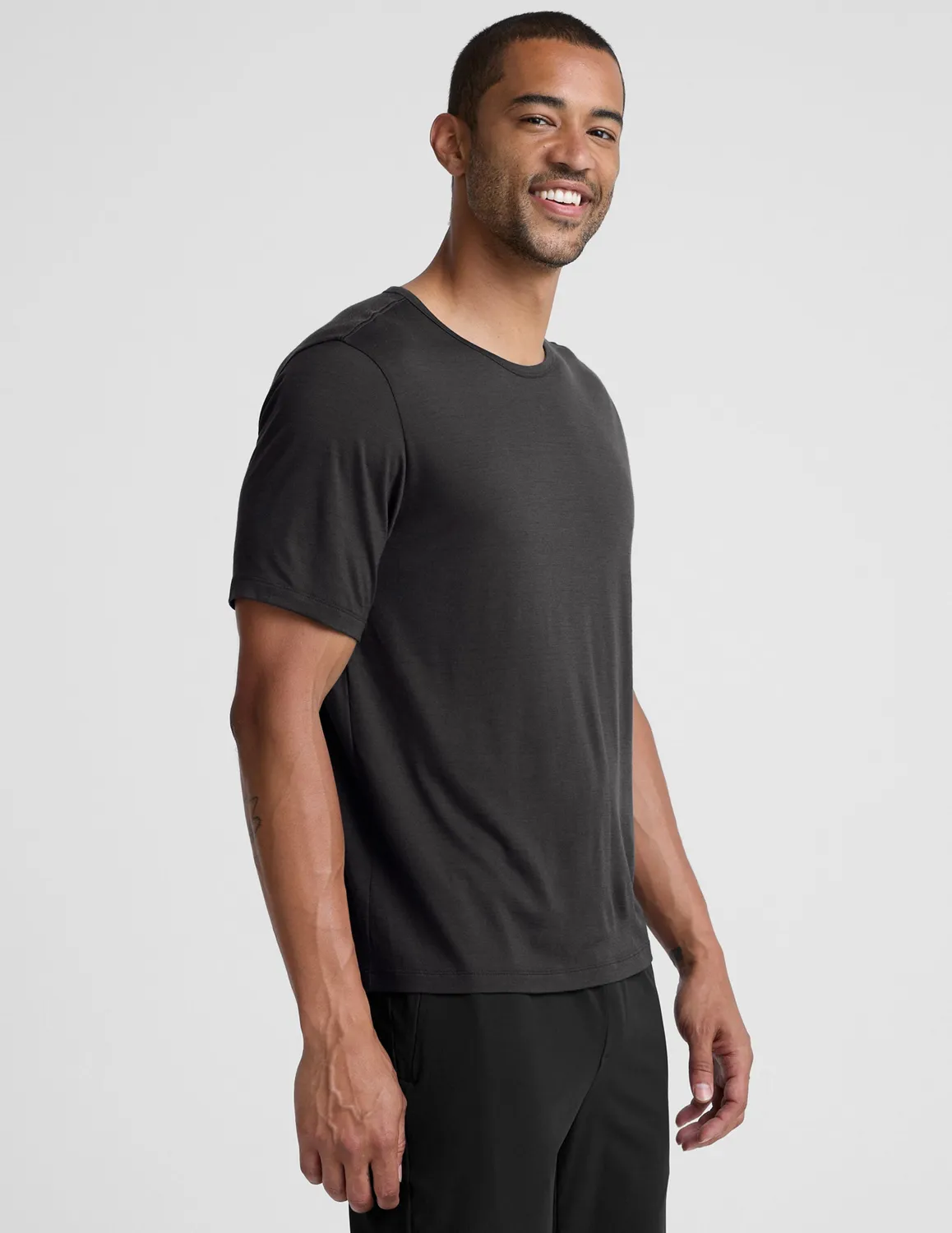 Beyond Yoga Merino Wool Crew t-shirt herr black ash ull