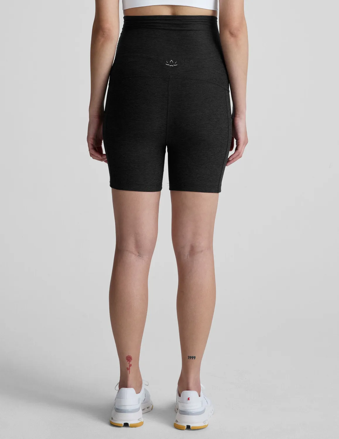 Beyond Yoga Spacedye Keep Pace 5" gravidshorts Darkest Night fickor