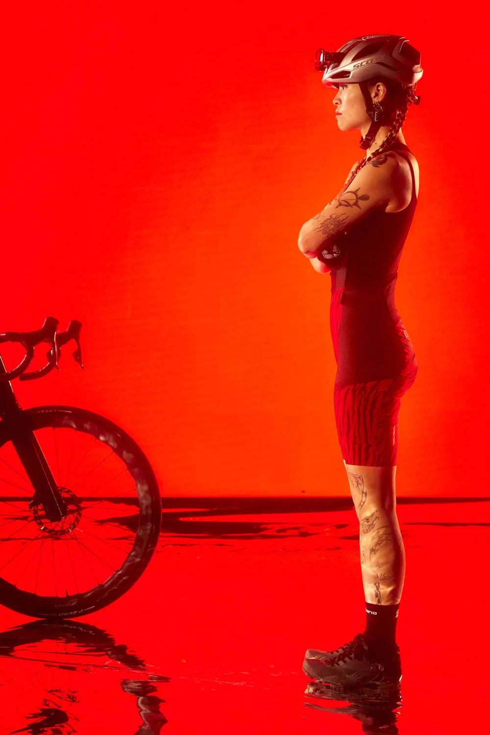 Giordana Beyond Tiger Gravel bibshorts dam röd cargo