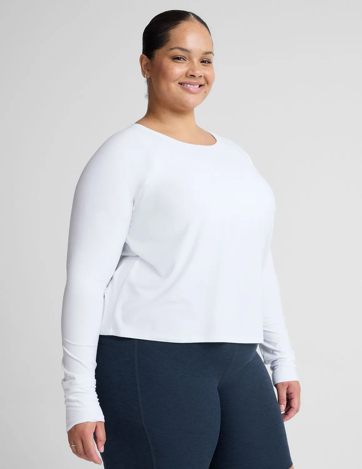 Beyond Yoga Featherweight Daydreamer Pullover tröja Cloud White lätt