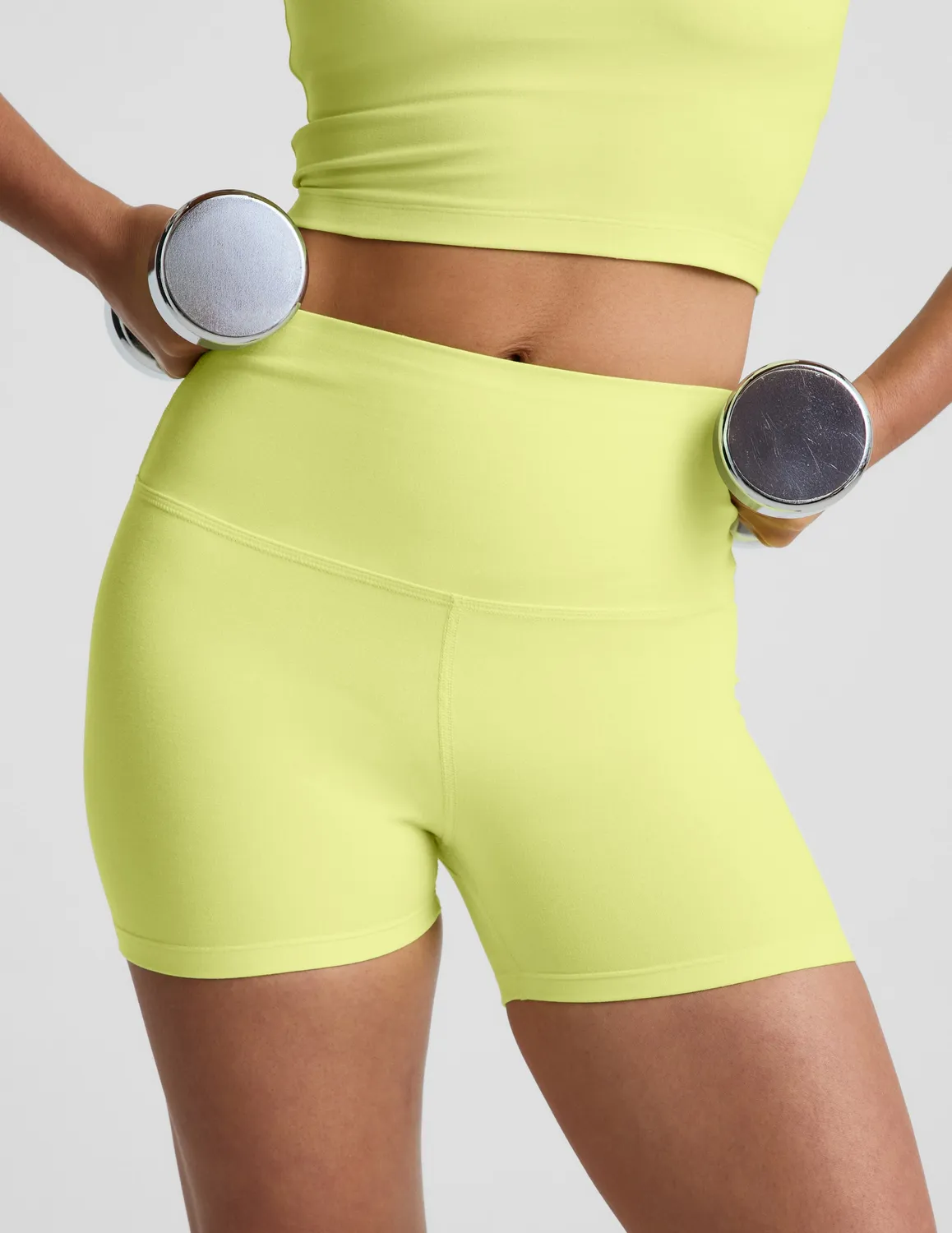 Beyond Yoga Spacedye Keep Pace 3" Short träningsshorts Electric Lime Heather