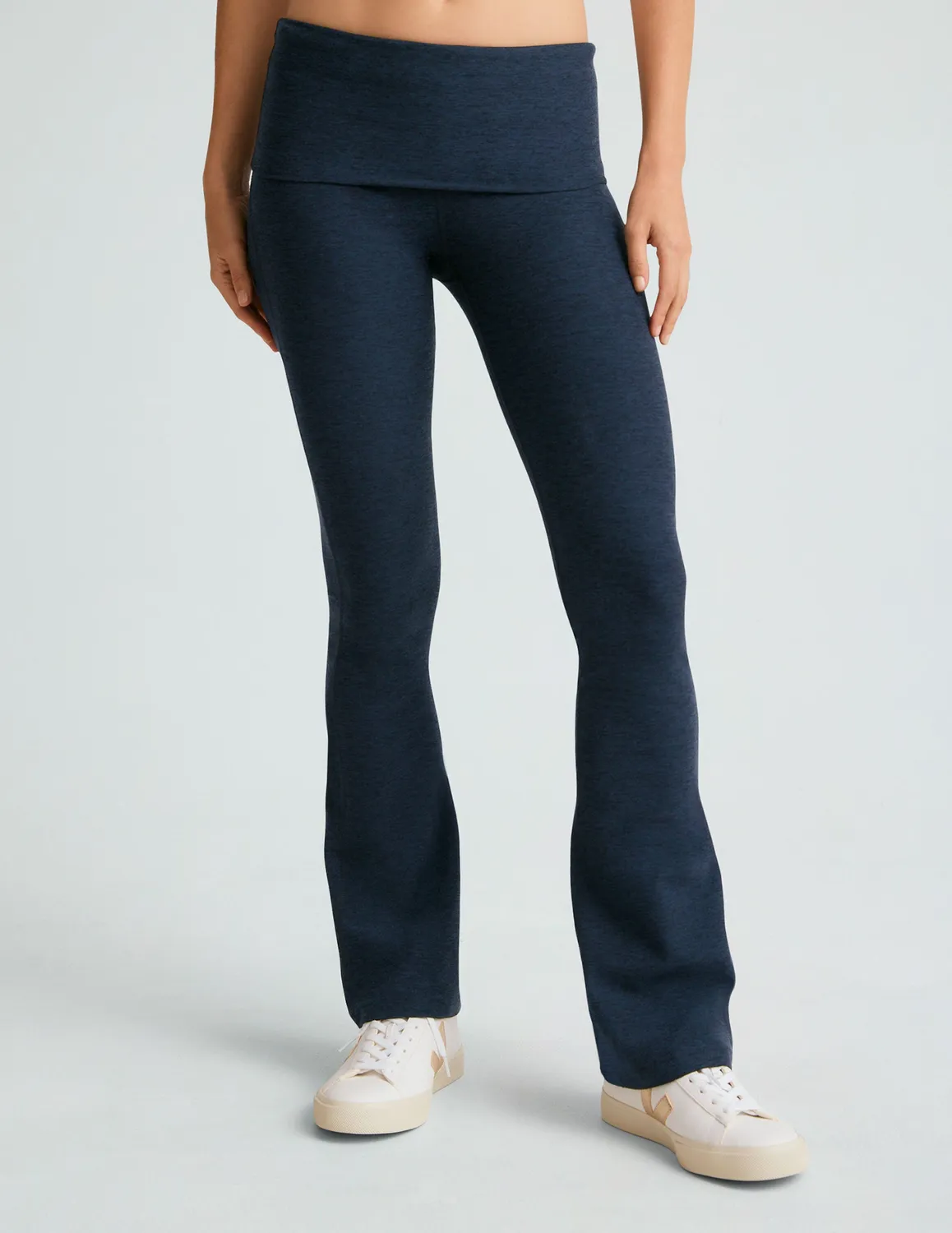 Beyond Yoga Spacedye Foldover Bootcut Pant byxor Nocturnal Navy