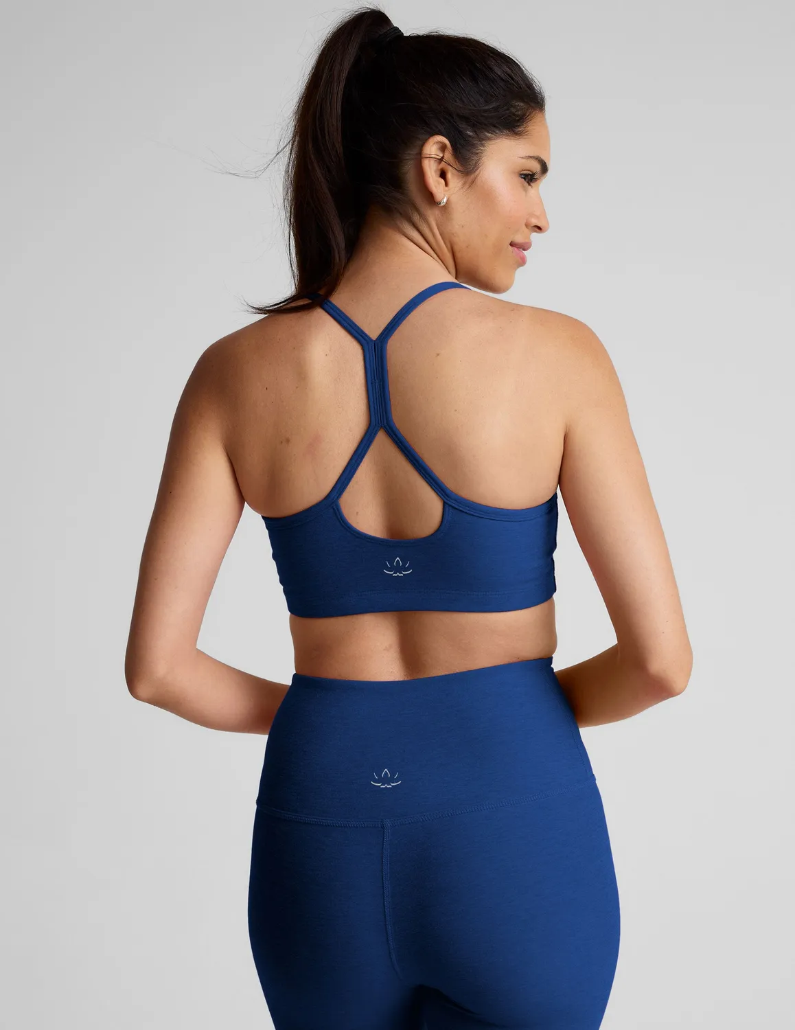 Beyond Yoga Spacedye Slim Racerback Bra bh Marine Blue Heather mellanstöd