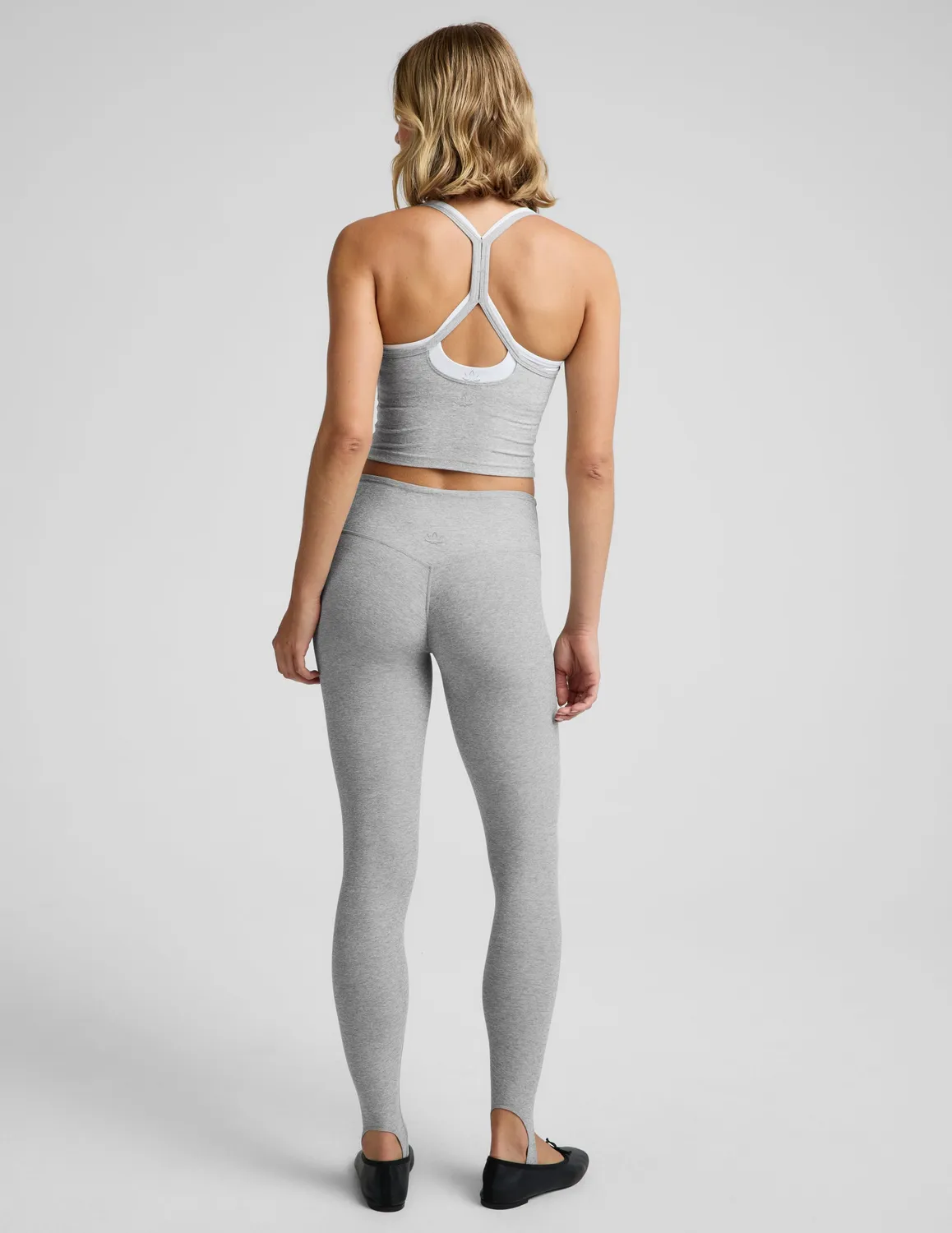 Beyond Yoga Spacedye Stirrup Midi Legging leggings Silver Mist ljusgrå