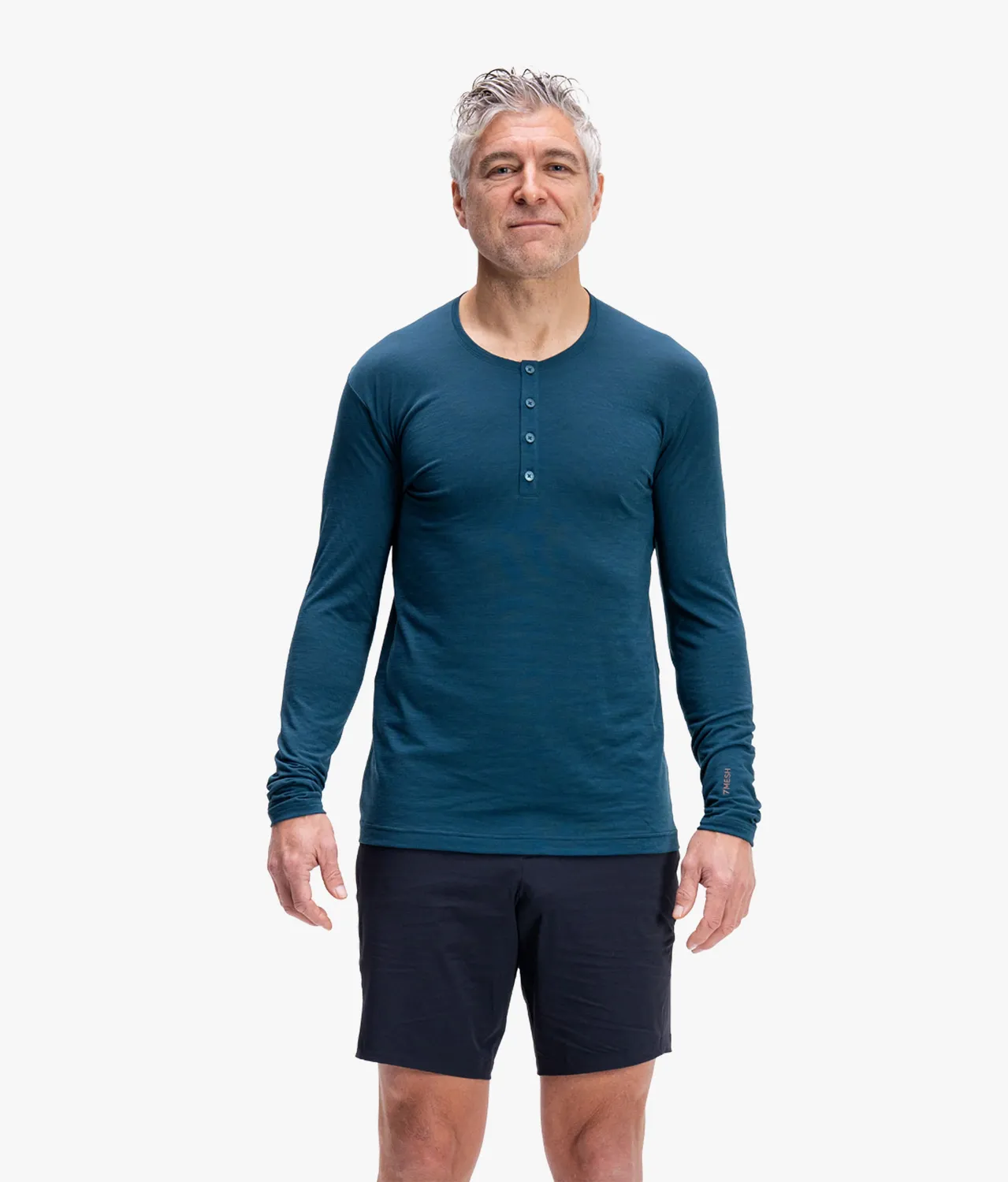 7mesh Desperado Merino Henley långärmad tröja deep sea