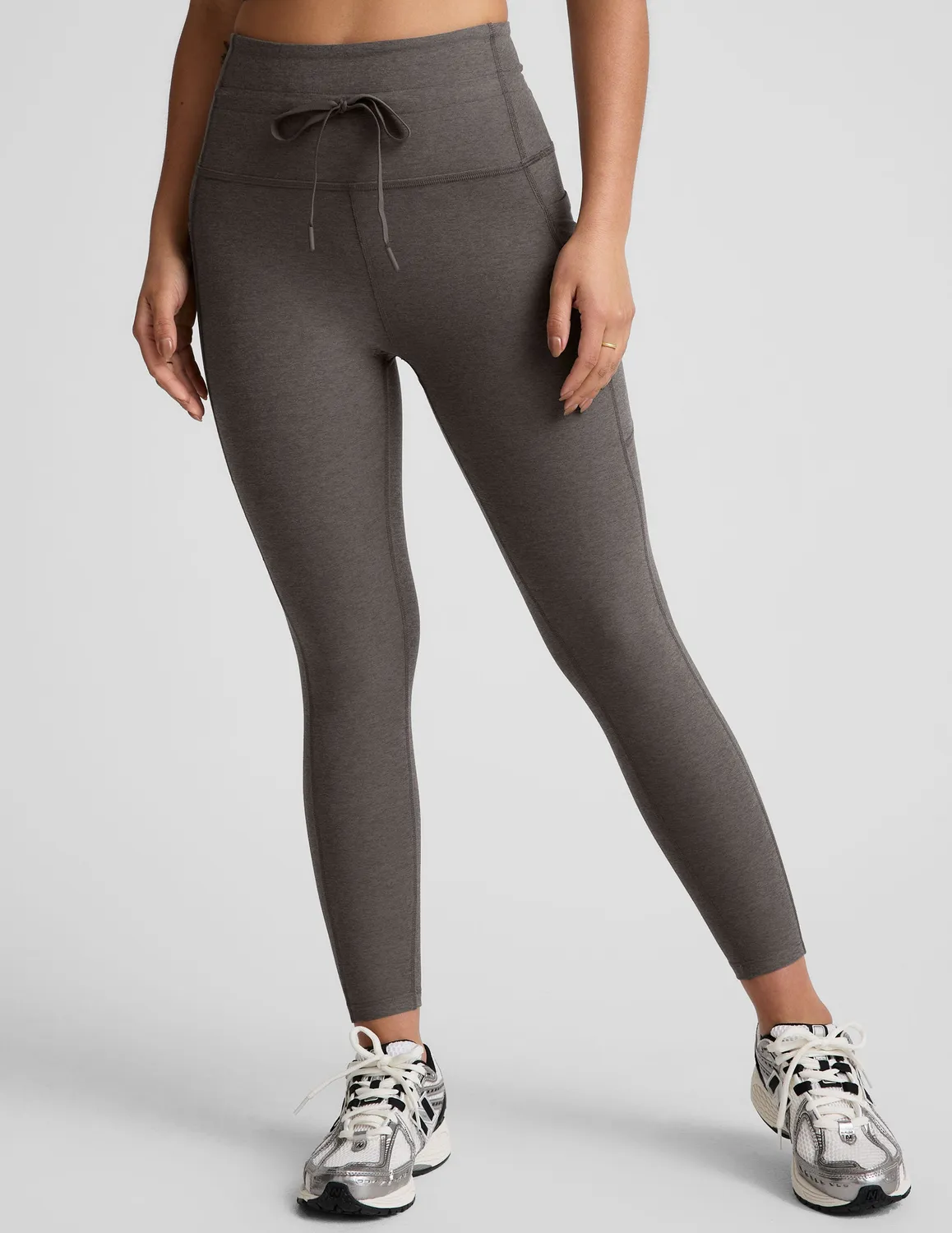Beyond Yoga Spacedye Go Pocket Midi leggings True Gray Heather med fickor