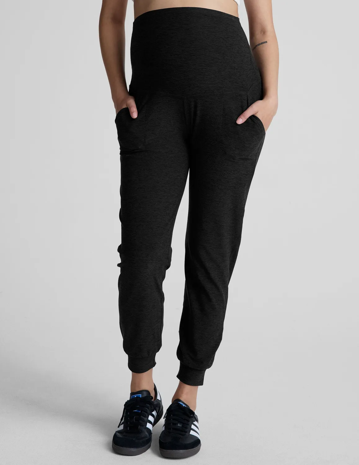 Beyond Yoga Spacedye Beyond the Bump Midi Jogger mjukisbyxor Darkest Night