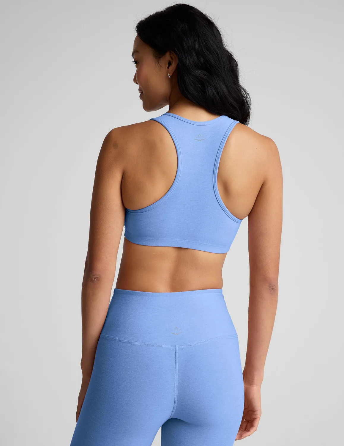 Beyond Yoga Spacedye Lift Your Spirits sportbh Flower Blue Heather lätt stöd