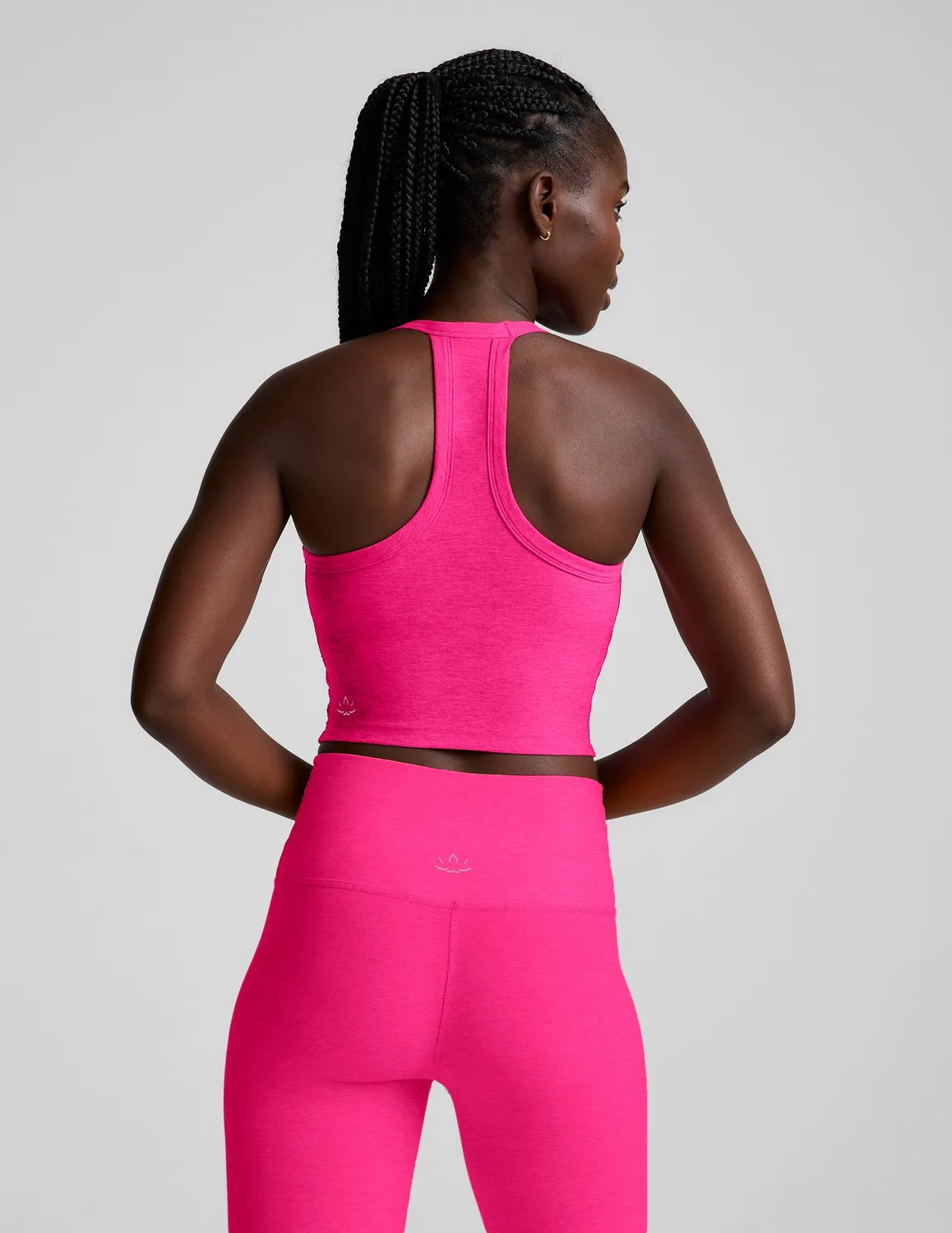 Beyond Yoga Spacedye On The Up Cropped Tank linne Pink Glow mjukt