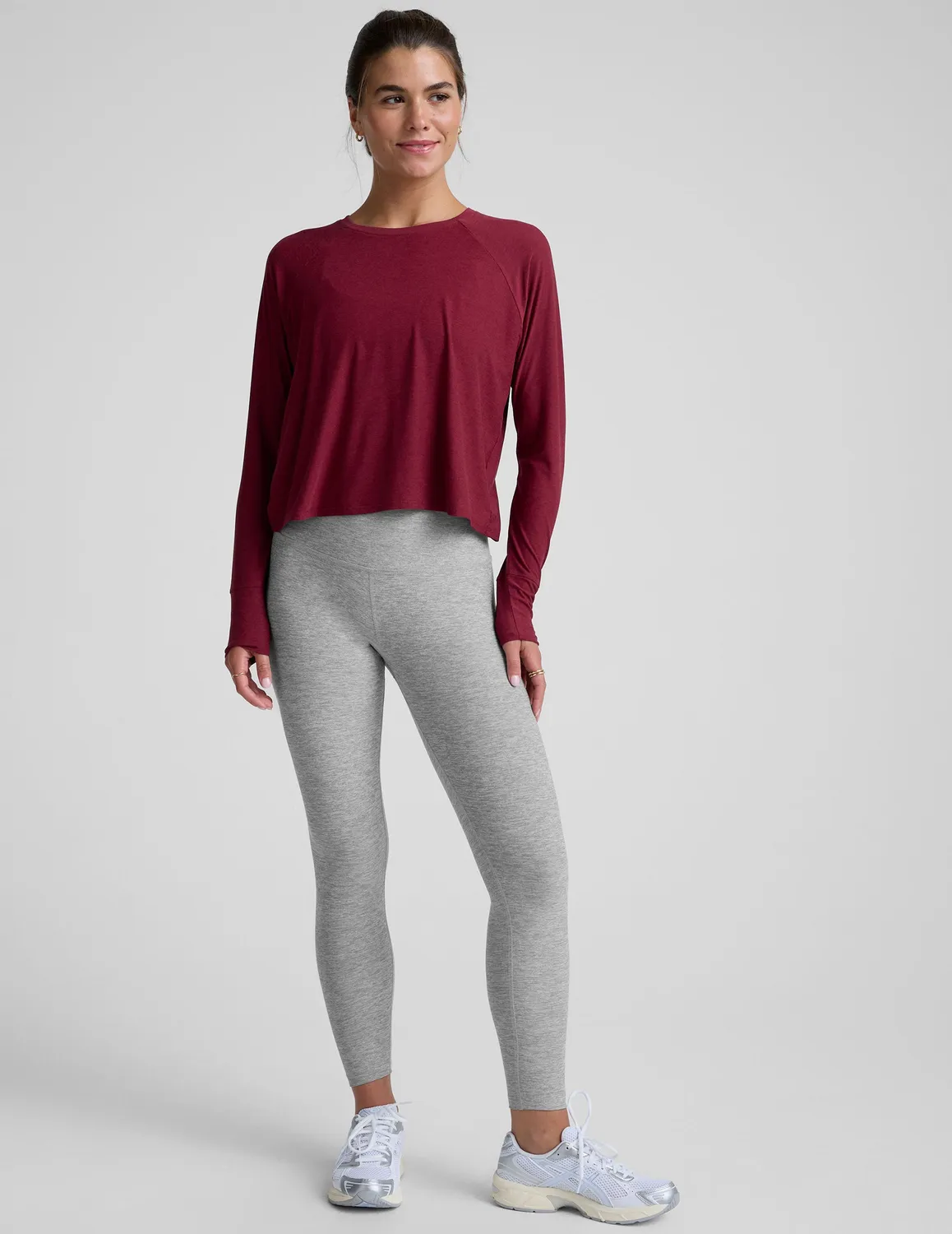 Beyond Yoga Featherweight Daydreamer Pullover långärmad tröja ruby rush mjuk