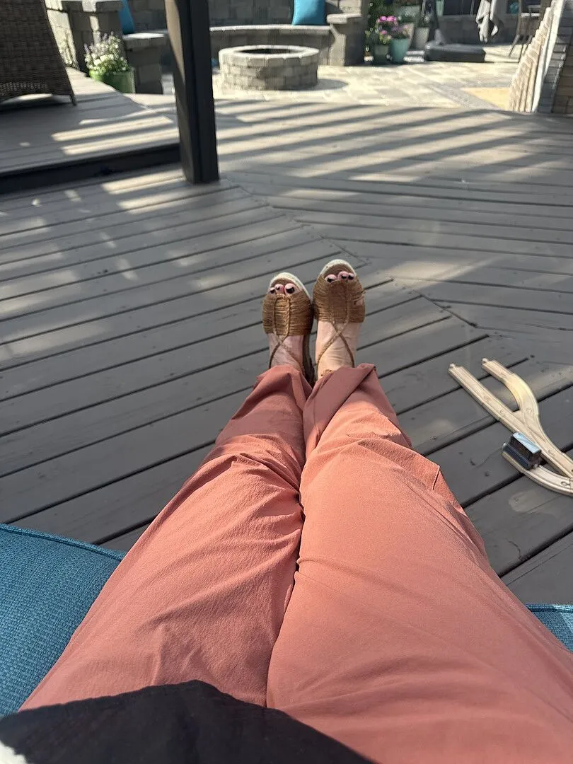 Beyond Yoga Peak Pant friluftsbyxor camel resår