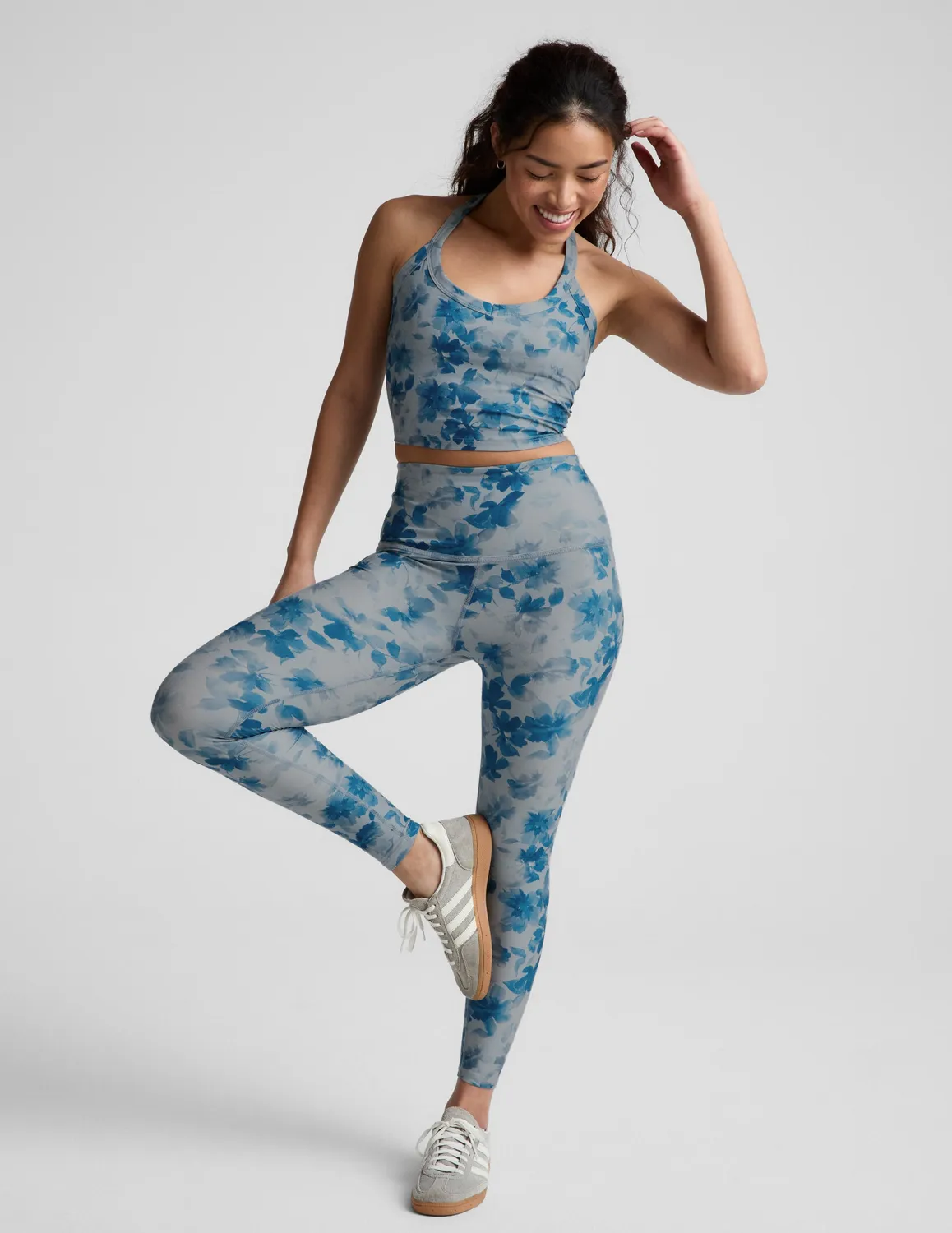 Beyond Yoga SoftMark Daydream Meadow High Waisted Midi leggings blå