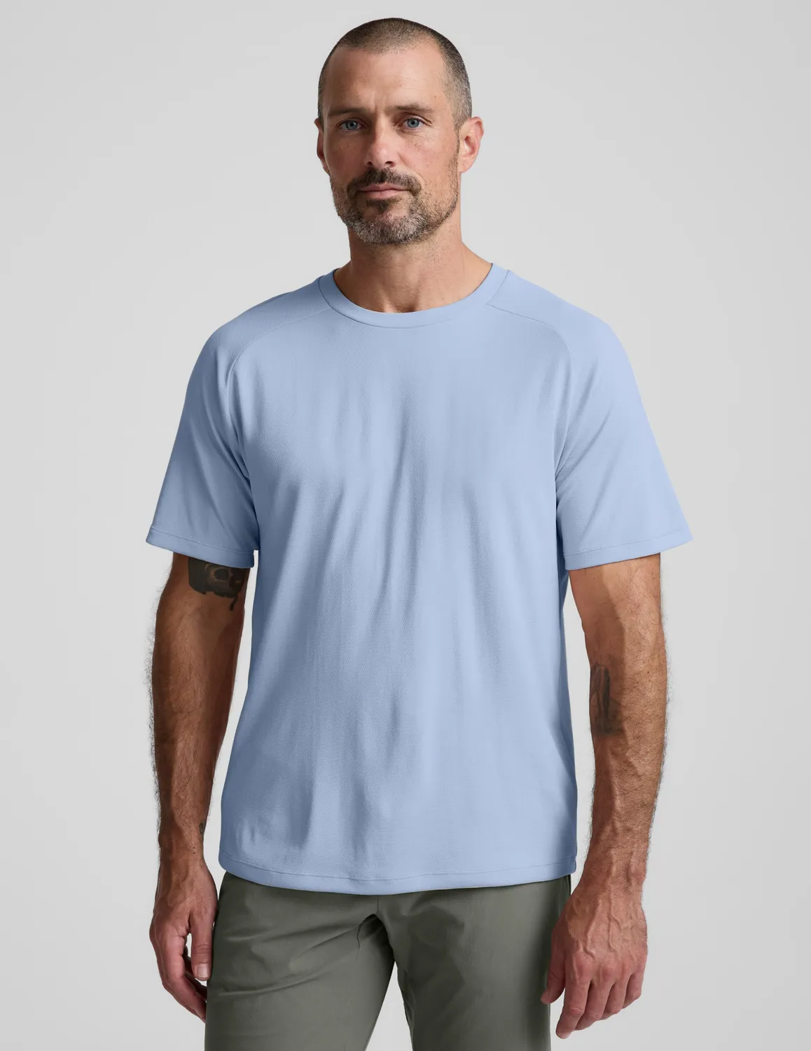 Beyond Yoga All In Active Men's Tee t-shirt Blue Mist slim fit