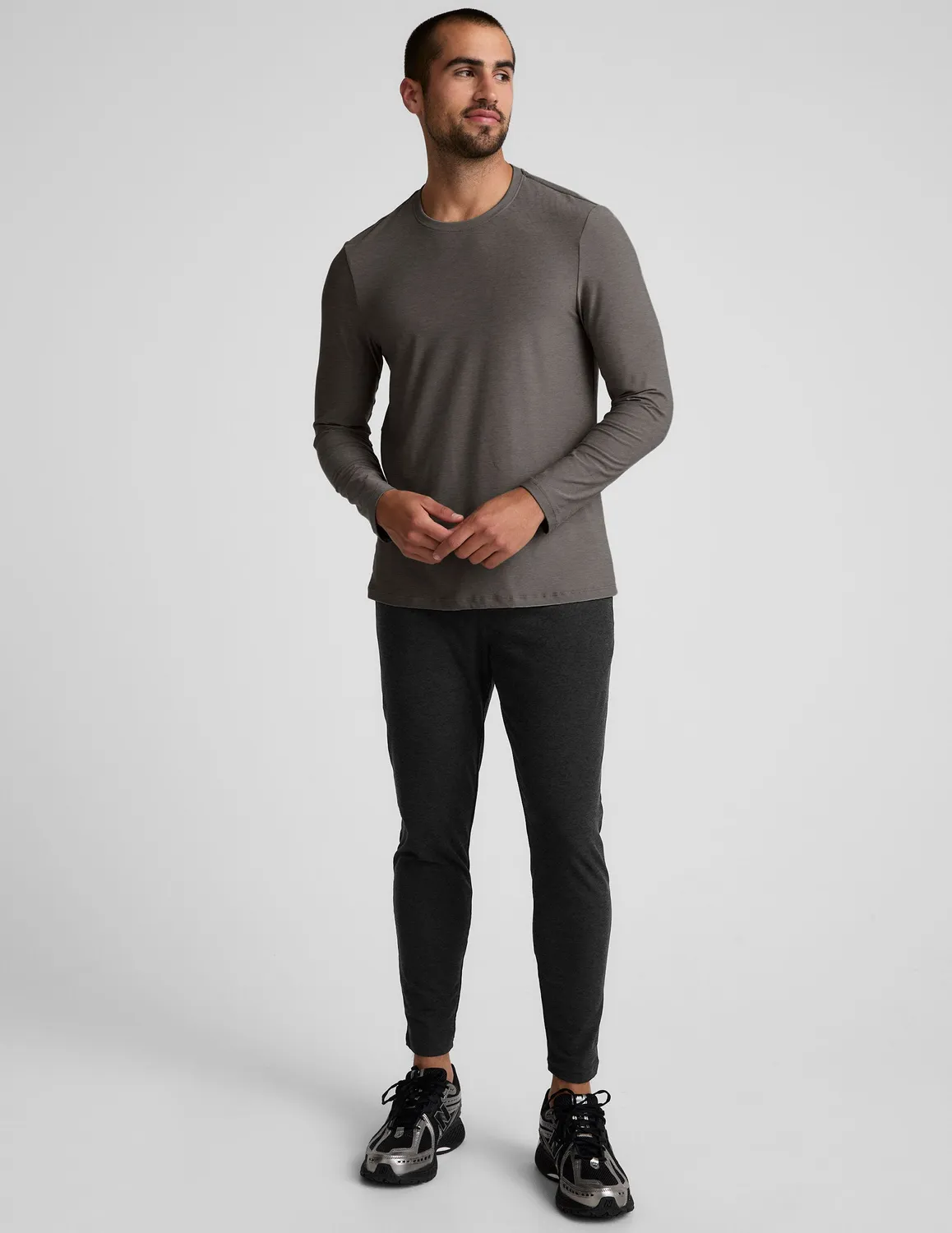Beyond Yoga Always Beyond Long Sleeve Crew 2.0 tröja True Gray