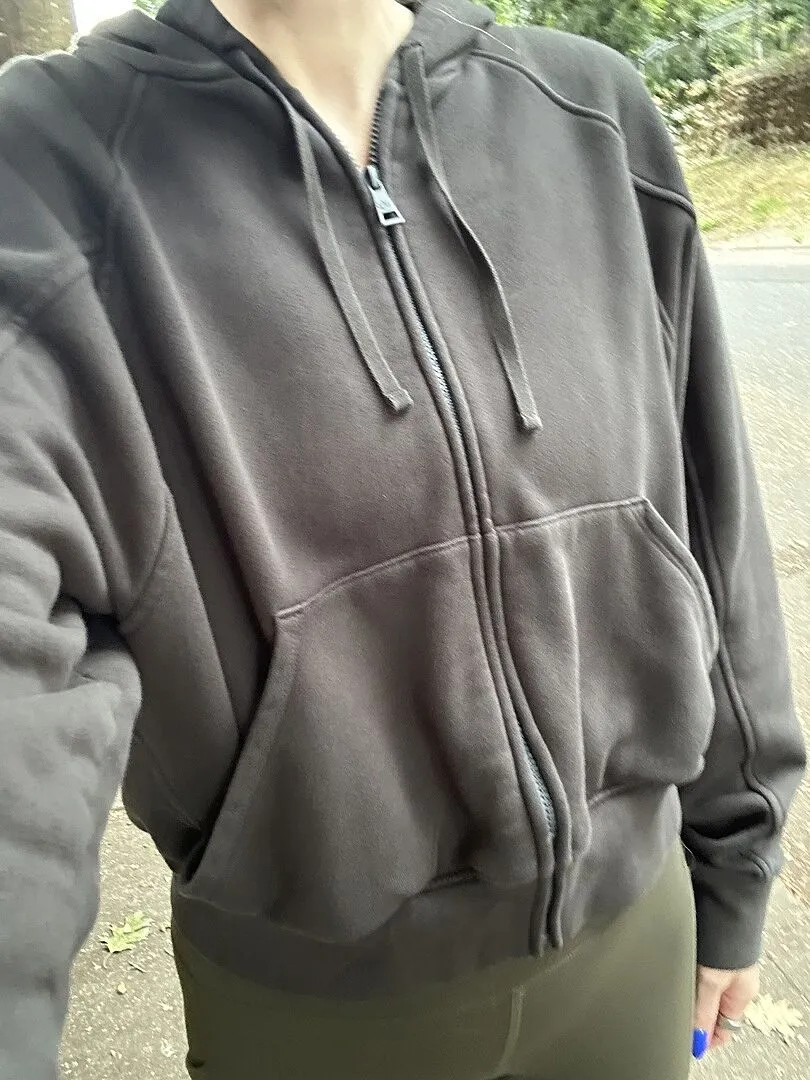 Beyond Yoga Cali Zip Up Hoodie hoodie washed blue dragkedja