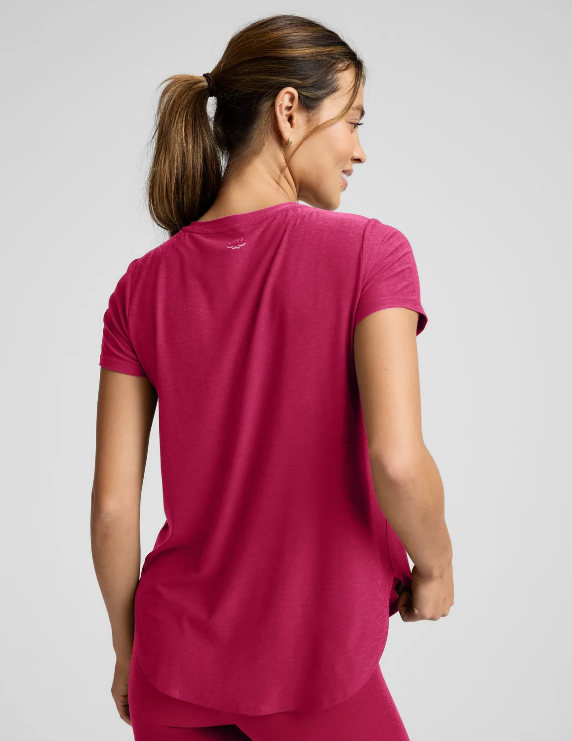 Beyond Yoga Featherweight On The Down Low T-shirt Berry Red mjuk