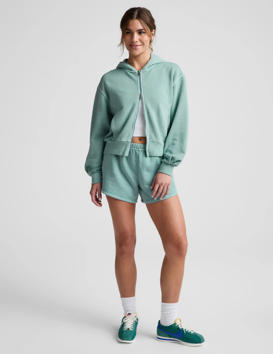 Beyond Yoga Fade Out Full Zip Hoodie hoodie grön avslappnad