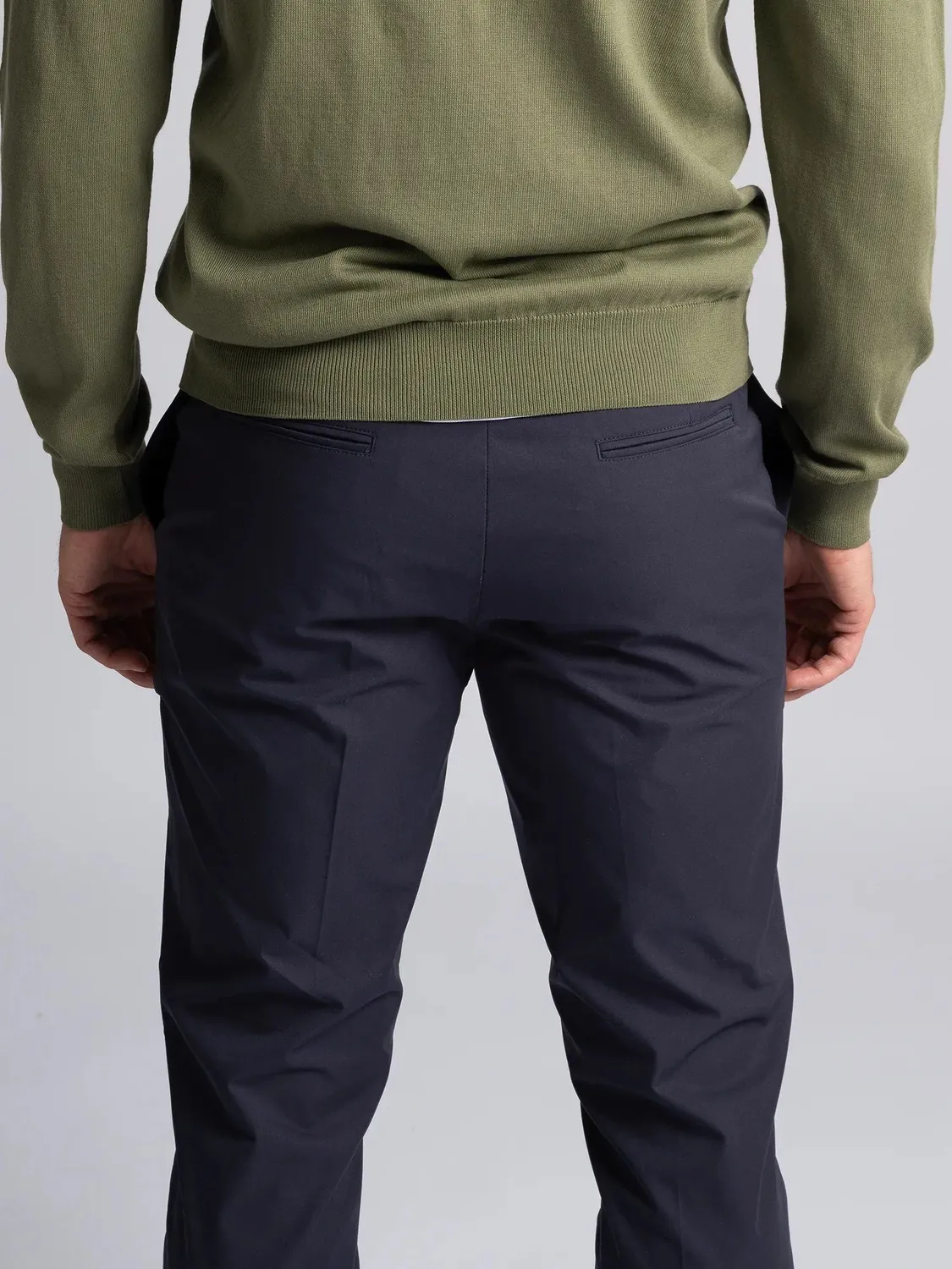 Cross Sportswear Byron Lux chinos marinblå W34/L34 stretch