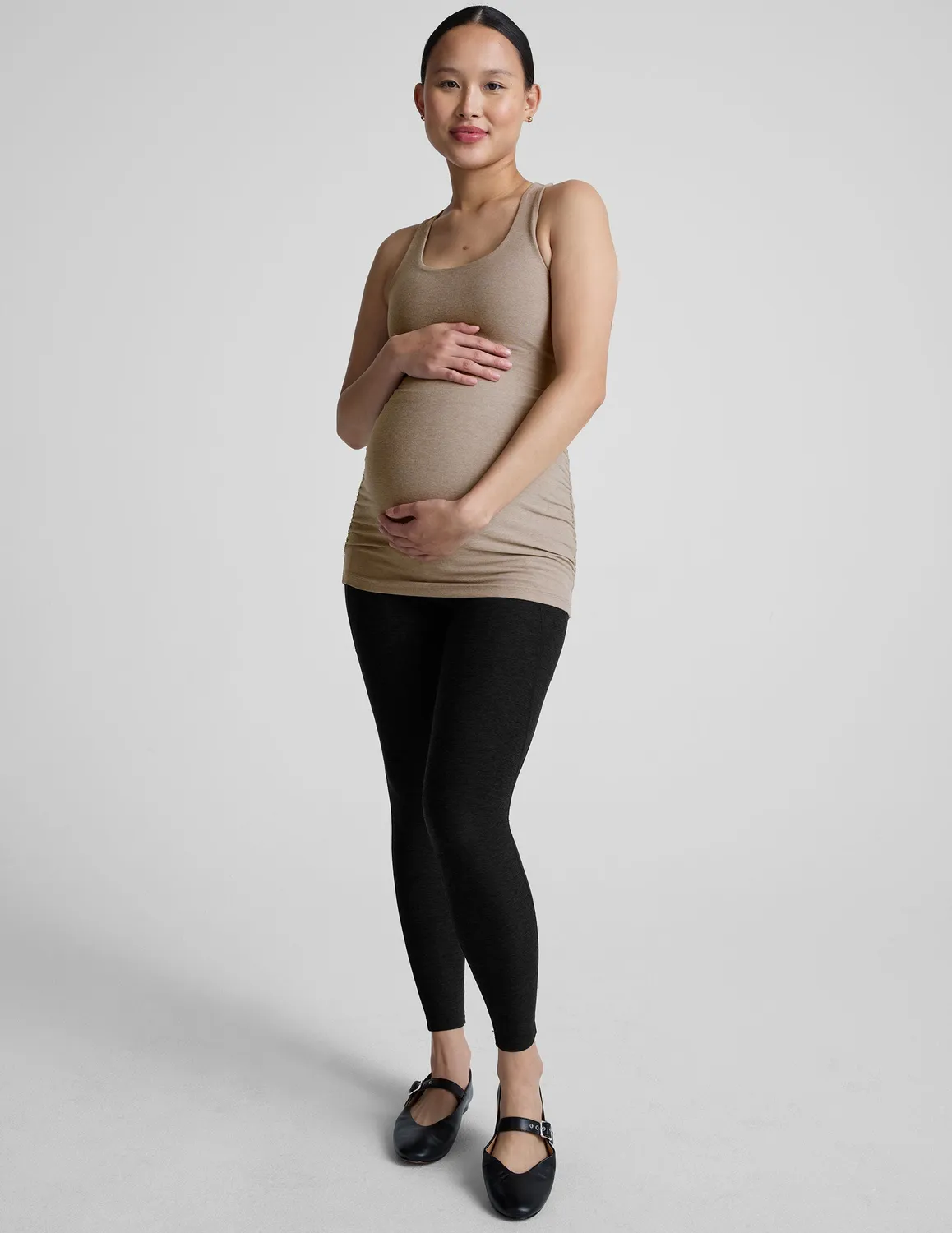 Beyond Yoga Spacedye Bases Covered Maternity Tank mammalinne Birch Heather