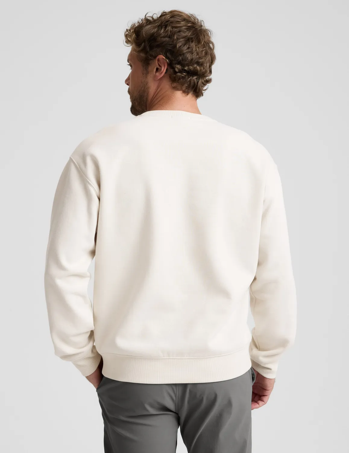 Beyond Yoga LuxeFleece Crewneck sweatshirt Bone vit relaxed