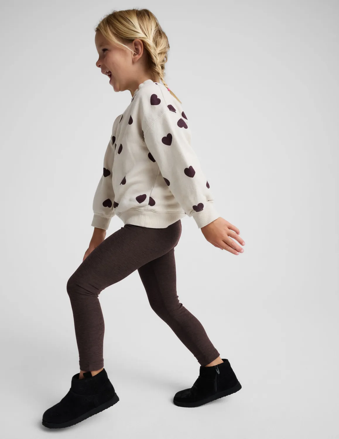 Beyond Yoga Spacedye Toddler Legging barnleggings brun mini me