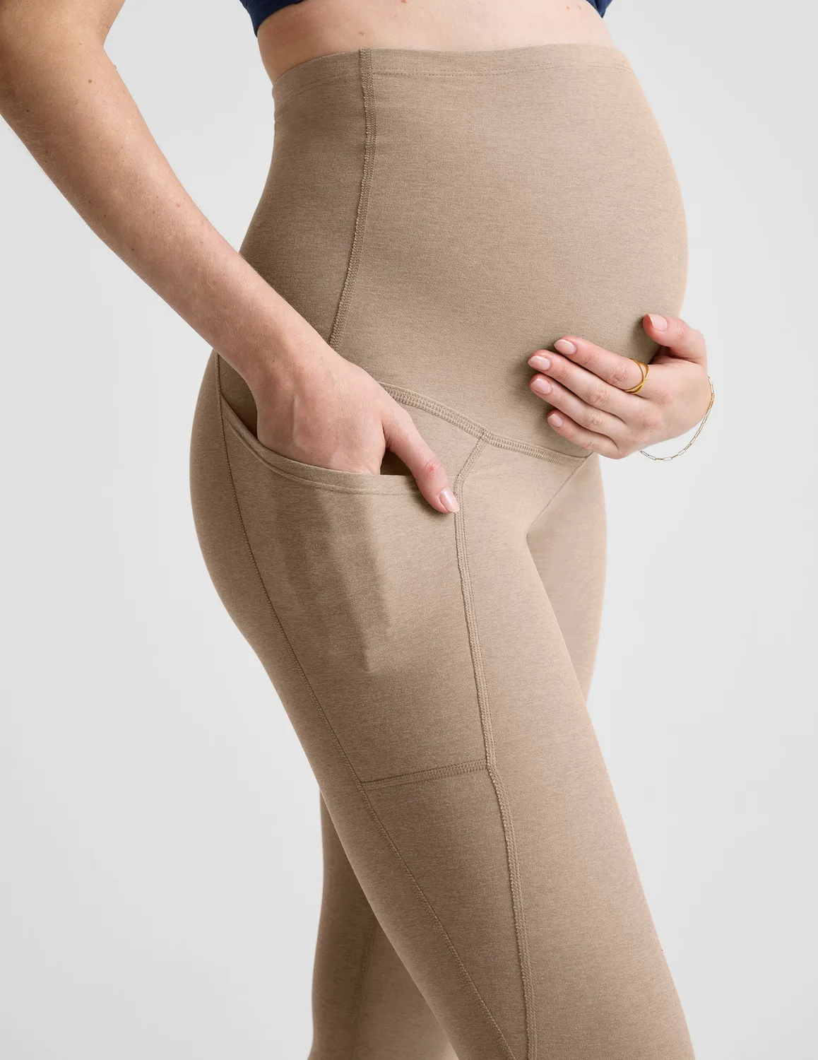 Beyond Yoga Spacedye Love the Bump Pocket Midi leggings beige
