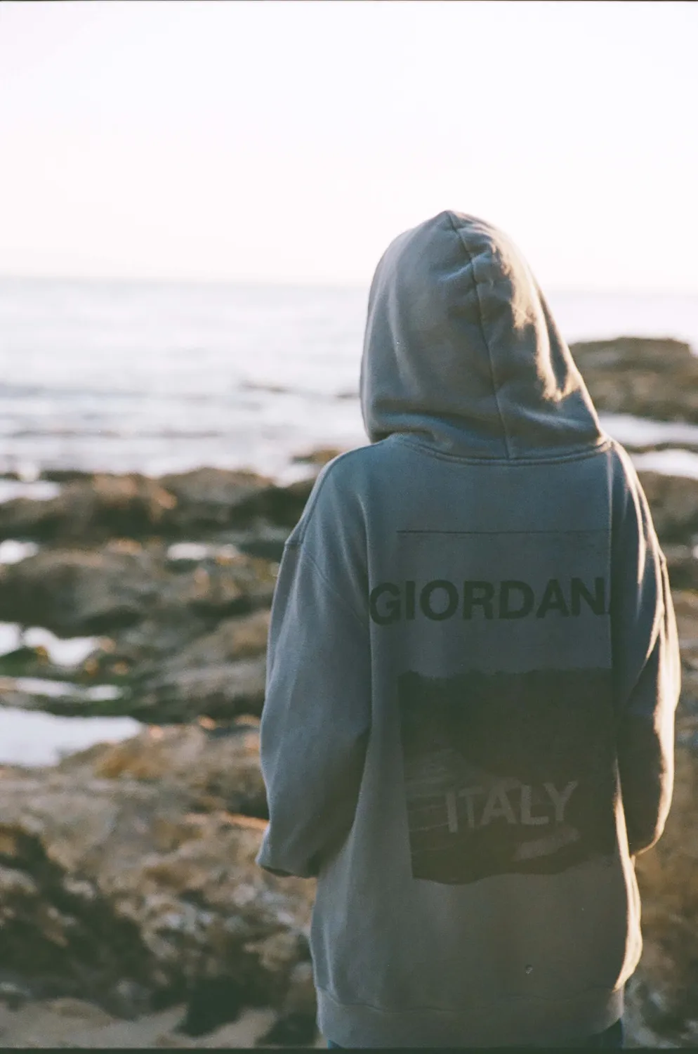 Giordana Steps hoodie gråblå bomullsfleece