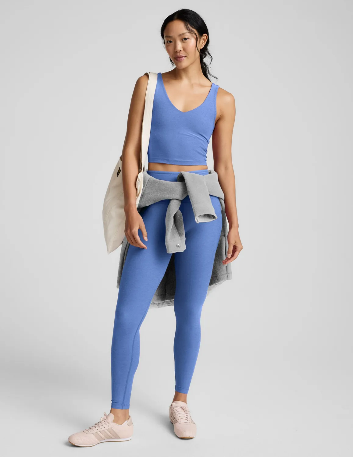 Beyond Yoga Spacedye Good Day Cropped Tank linne Wild Flower Blue
