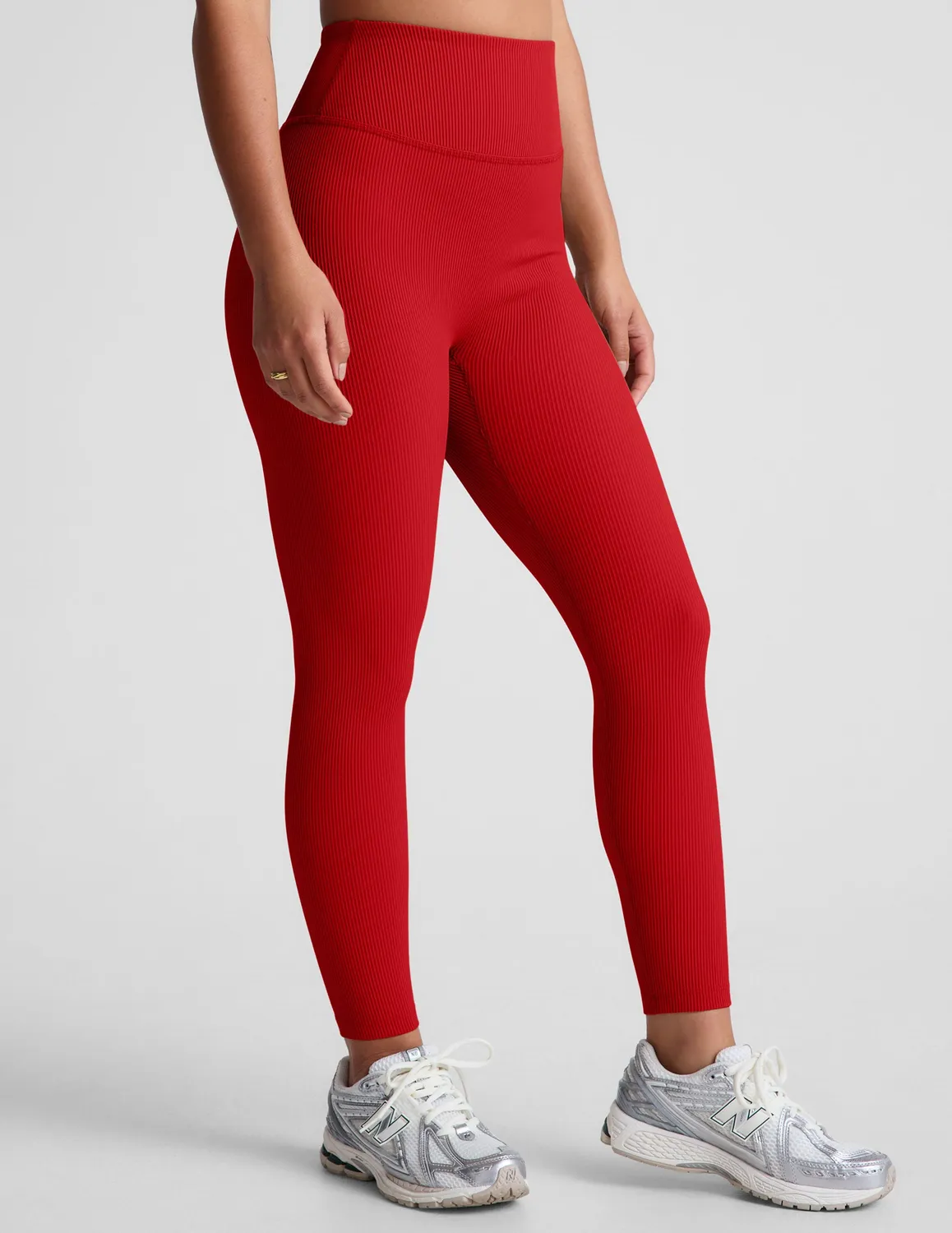 Beyond Yoga Impulse Ribbed Legging tights Holly Red ribb