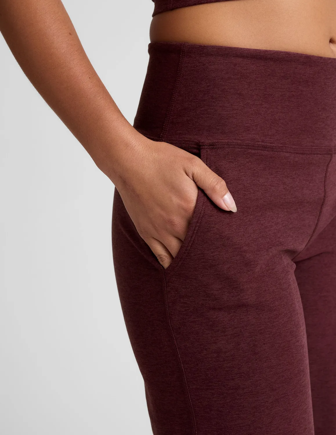Beyond Yoga Spacedye Laid Back Wide Leg Pant 29" träningsbyxor Burgundy vida