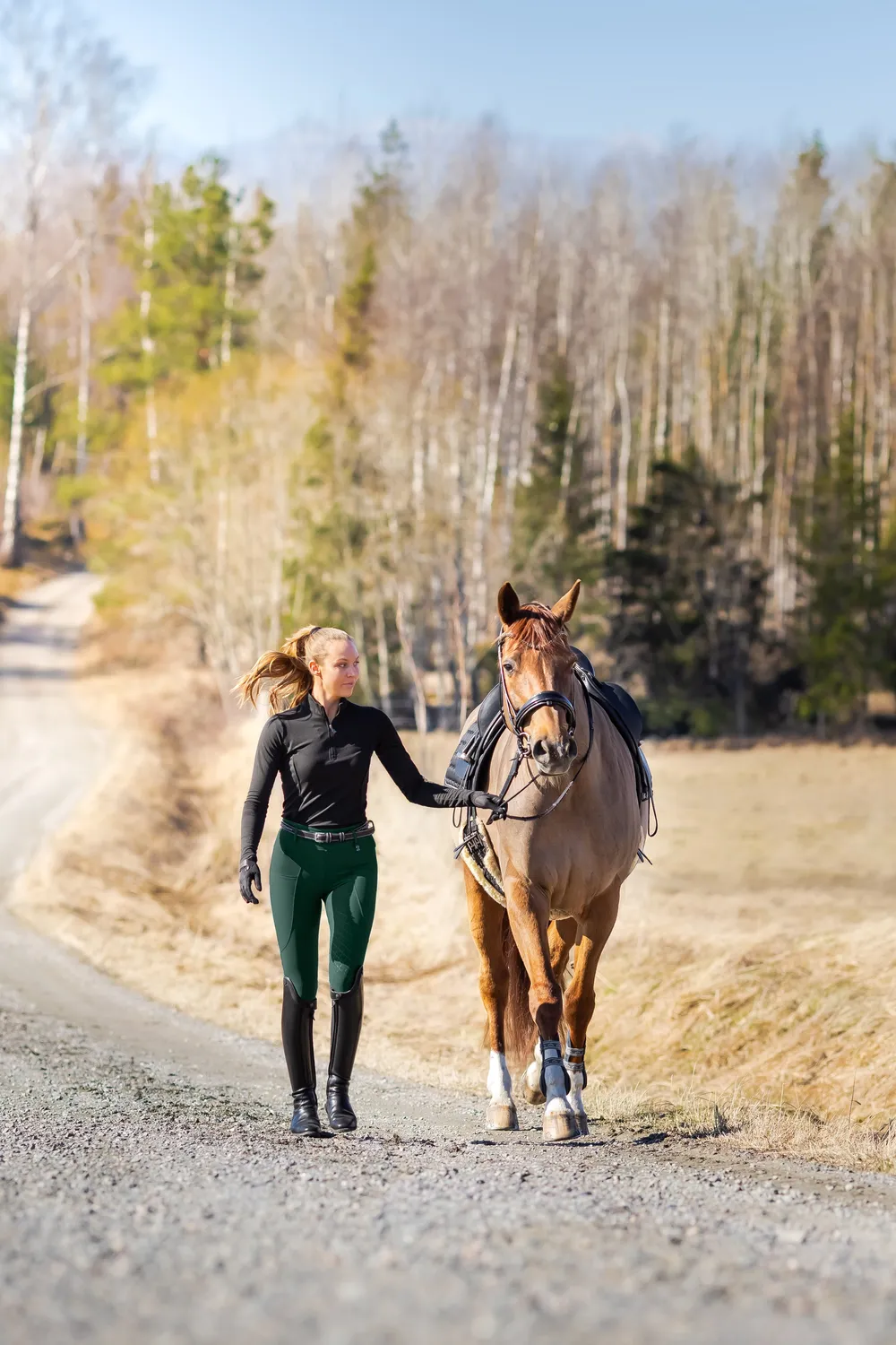 ZacZess London Hybrid ridleggings pine hög midja