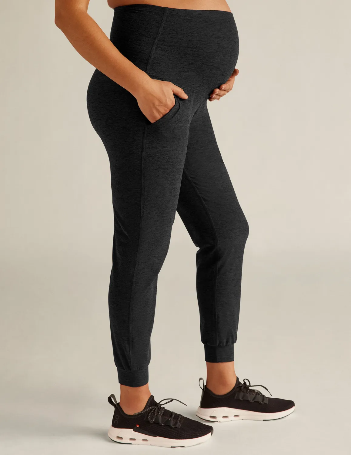 Beyond Yoga Spacedye Beyond the Bump Midi Jogger mjukisbyxor Darkest Night