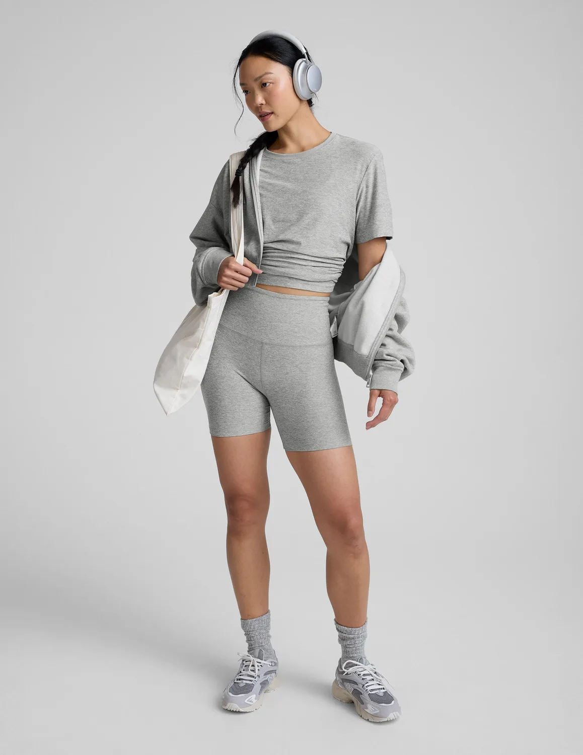 Beyond Yoga Always Beyond Crew Tee 2.0 t-shirt Silver Mist lätt