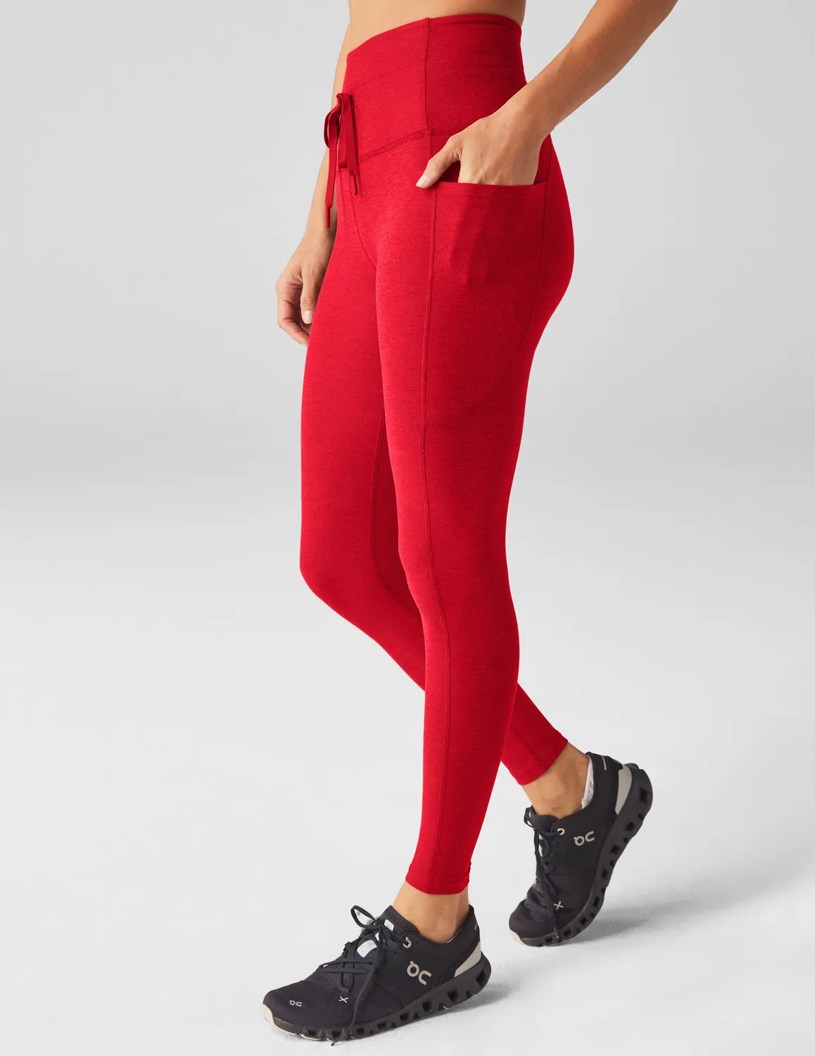 Beyond Yoga Spacedye Go Pocket Midi leggings Candy Apple Red med fickor