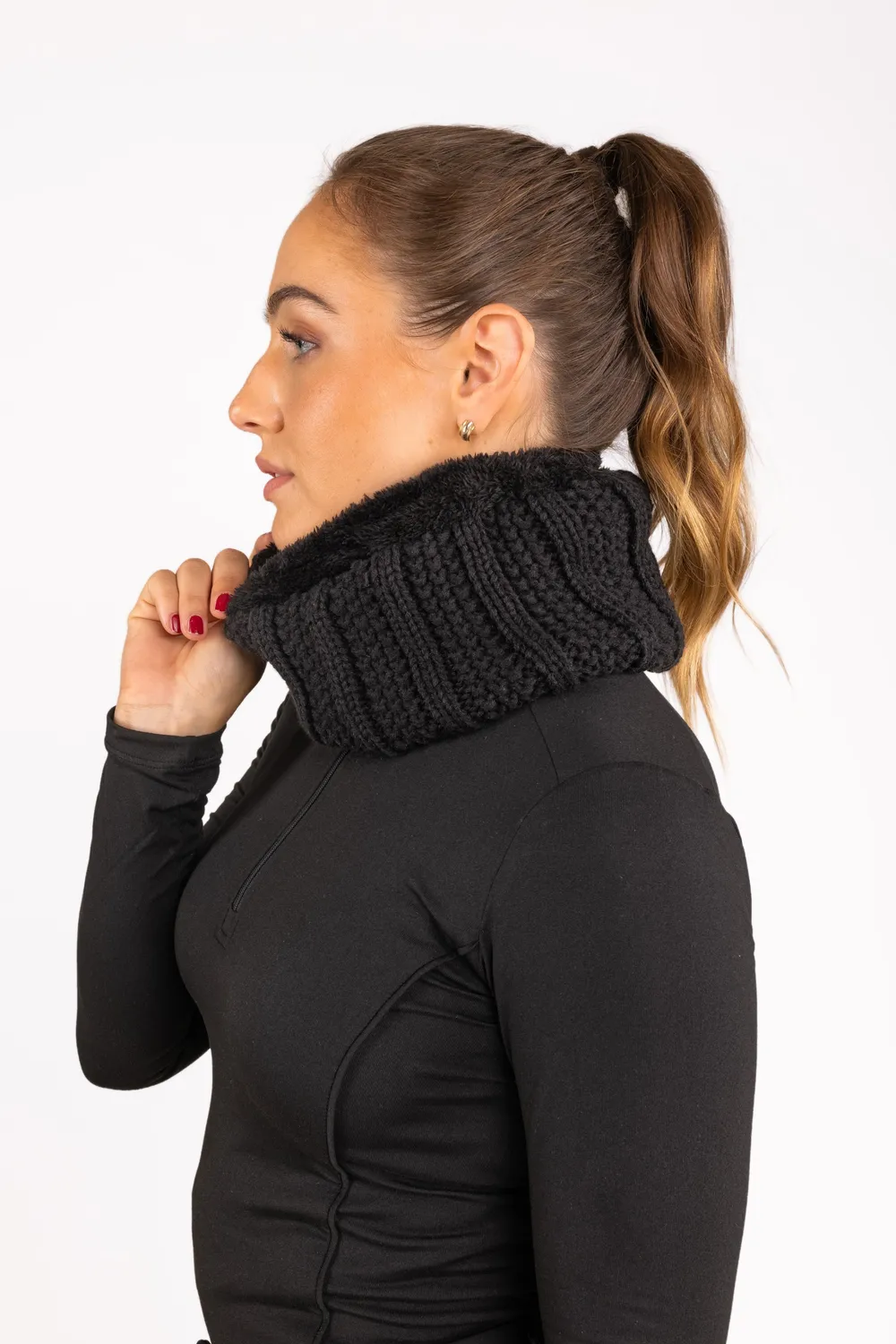 ZacZess Winter Scarf tubscarf svart teddyfoder