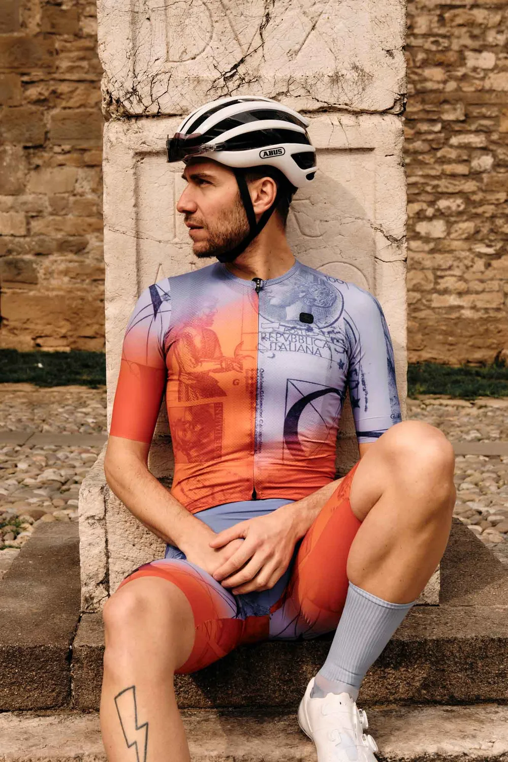 Giordana La Posta Urto cykelkit orange ventilerande
