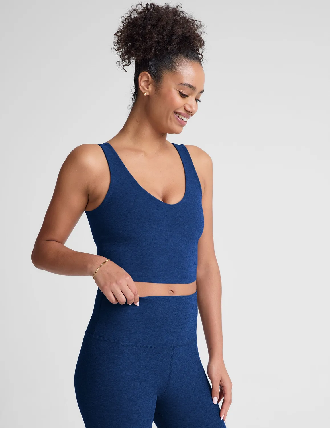 Beyond Yoga Spacedye Good Day Cropped Tank träningslinne Marine Blue