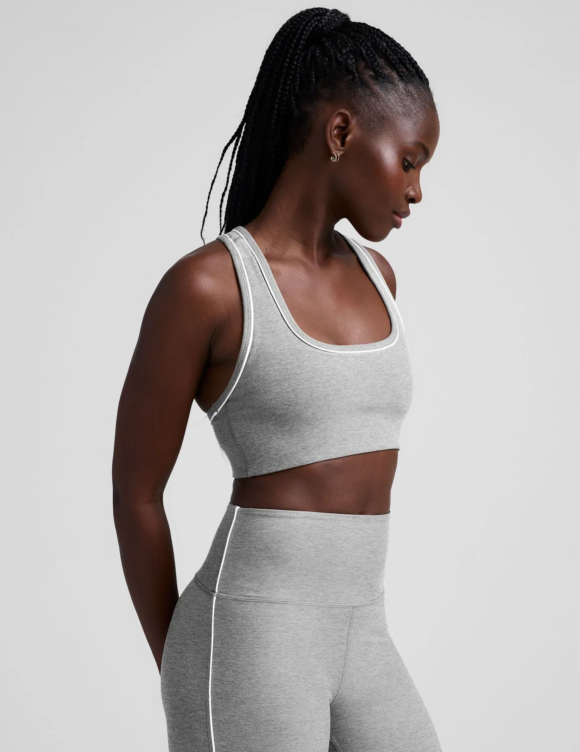 Beyond Yoga Spacedye Ready sportbh Silver Mist ljusgrå