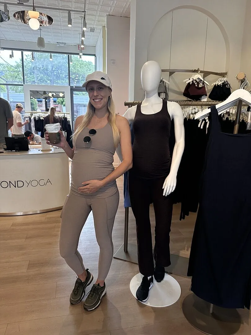 Beyond Yoga Spacedye Love the Bump mammaleggings Silver Mist midi