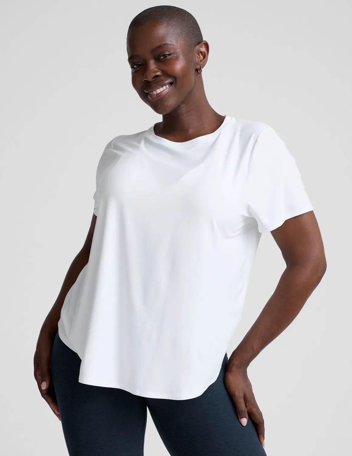 Beyond Yoga Featherweight On The Down Low t-shirt Cloud White