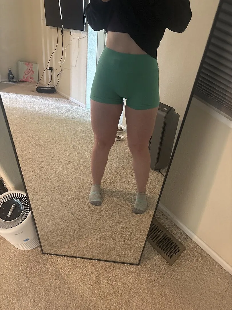Beyond Yoga Spacedye Keep Pace 3” No Front Seam Shorts Bright Emerald Heather