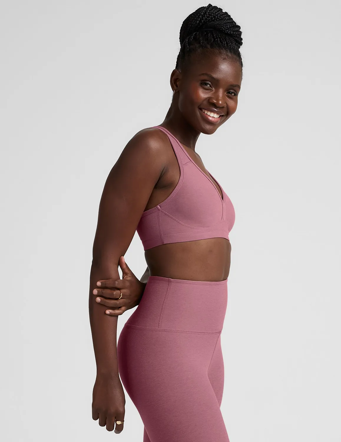 Beyond Yoga Spacedye Lift Your Spirits sportbh Orchid Blossom lätt stöd