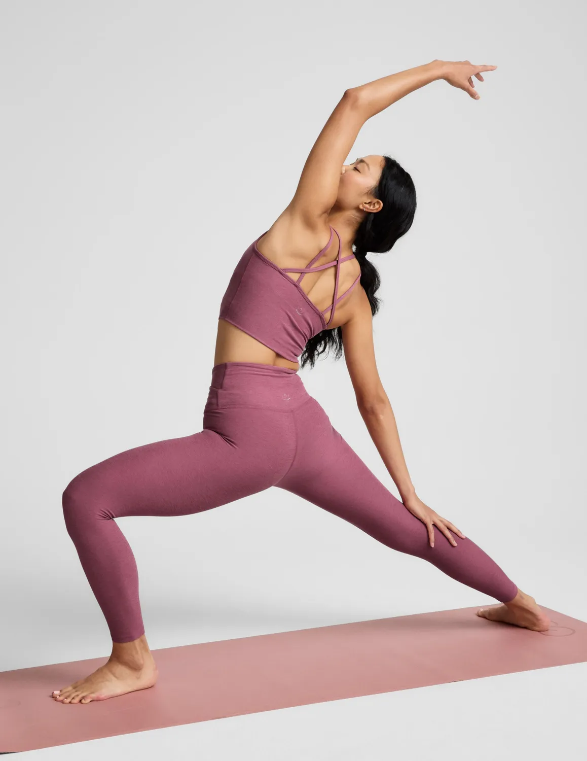 Beyond Yoga Spacedye At Your Leisure träningstights Smooth Mauve hög midja