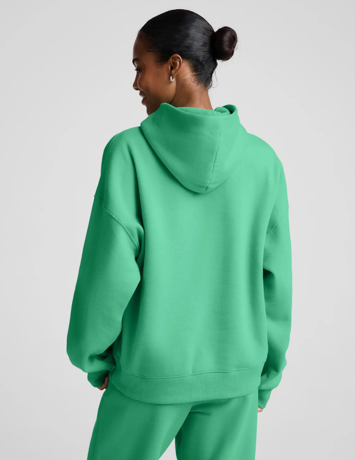 Beyond Yoga LuxeFleece 2.0 Hoodie hoodtröja Jade Pool bomull
