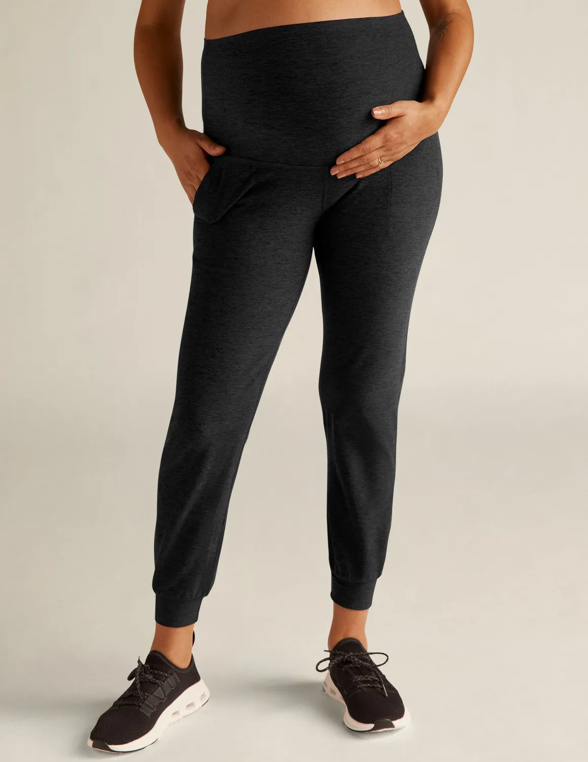 Beyond Yoga Spacedye Beyond the Bump Midi Jogger mjukisbyxor Darkest Night