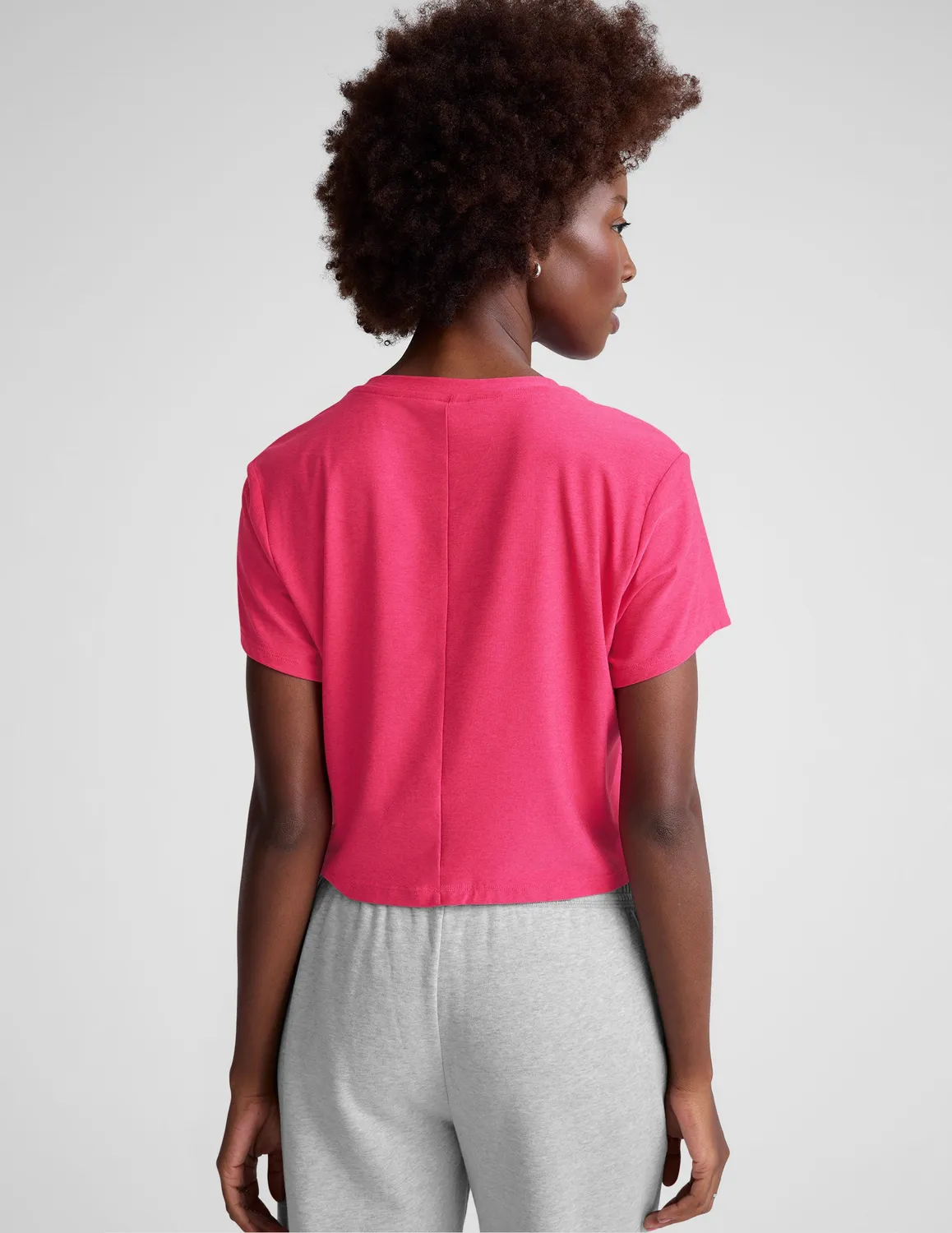 Beyond Yoga Featherweight Supreme Cropped Tee t-shirt Vivid Pink Heather