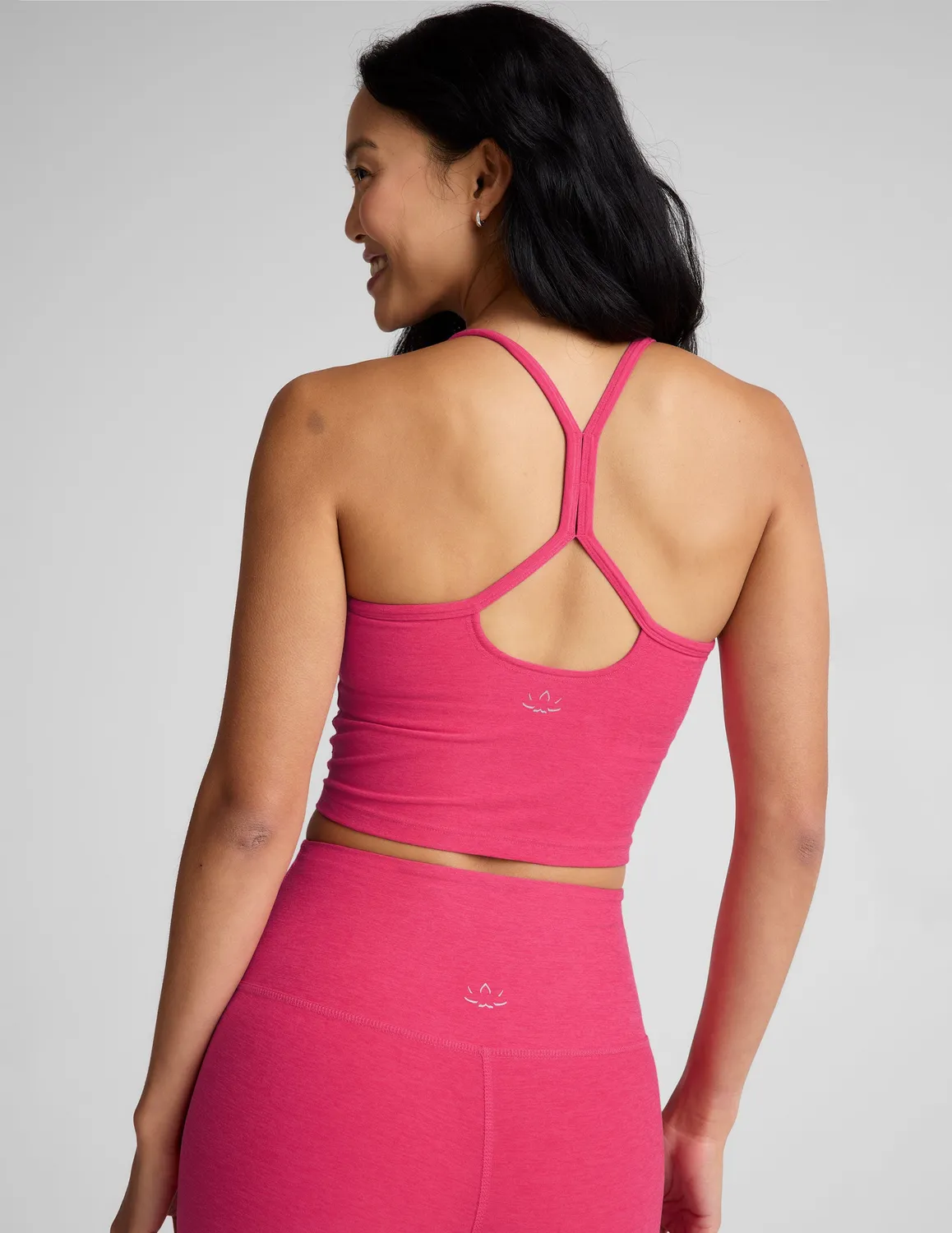 Beyond Yoga Spacedye Slim Racerback Cropped Tank linne Vivid Pink